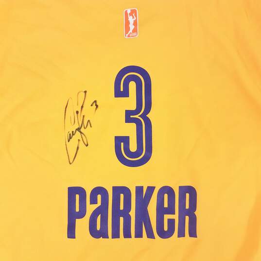 Buy the Signed Candace Parker Adidas Women's WNBA L.A. Sparks Gold Jersey  Sz. S