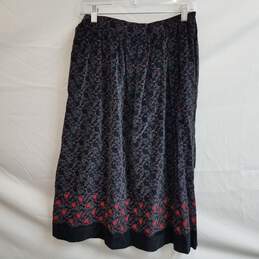 Velvet allover print midi skirt with contrast hem women's 10 petite