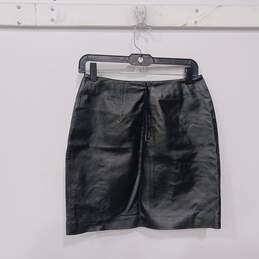 Newport News Styleworks Black Leather MiniSkirt Size 10 alternative image