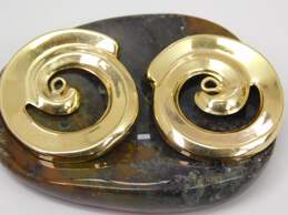 14K Yellow Gold Spiral Swirl Earring Enhancer Jackets 2.2g
