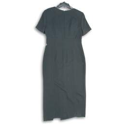 Liz Claiborne Womens Black Square Neck Short Sleeve Back-Zip Bodycon Dress Sz 12 alternative image