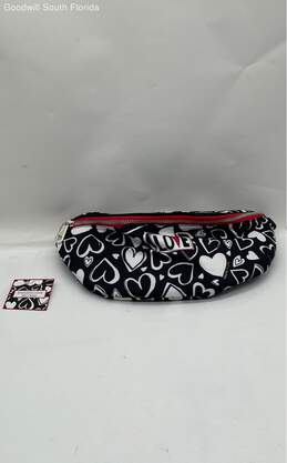 Brighton Womens Black White Belt Bag With Hearts W/ Tags