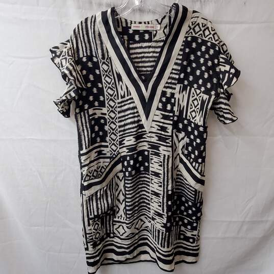 Amanda Uprichard Black & White Print Oversized T-Shirt Size S image number 1