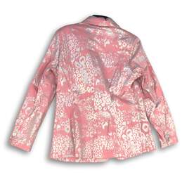 NWT Berek Womens Pink Metallic Animal Print Two Button Blazer Size Large alternative image