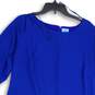 NWT CeCe Womens Blue Round Neck 3/4 Sleeve Back Zip Shift Dress Size 16 image number 3