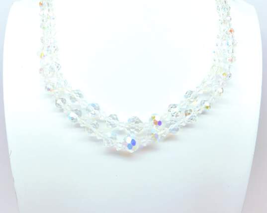 Vintage Aurora Borealis Necklace Bracelet & Clip On Earrings 74.9g image number 2