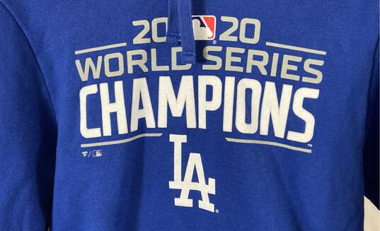 On Unisex Adults Blue World Series Champions Los Angeles Dodgers Hoodie Size S image number 4