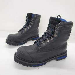 Chinook Men's Tarantula Black Leather Waterproof Steel Toe Work Boots Size 10.5