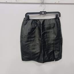 Newport News Styleworks Black Leather MiniSkirt Size 10