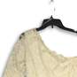 NWT Windsor Womens Cream Floral Lace One Shoulder Long Sleeve Mini Dress Size M image number 4