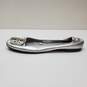 Tory Burch Women's Silver Leather Minnie Travel Ballet Flats Sz 8.5 image number 3