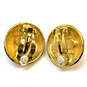 Designer Joan Rivers Two-Tone Bee Rhinestone Round Clip-On Stud Earrings image number 3