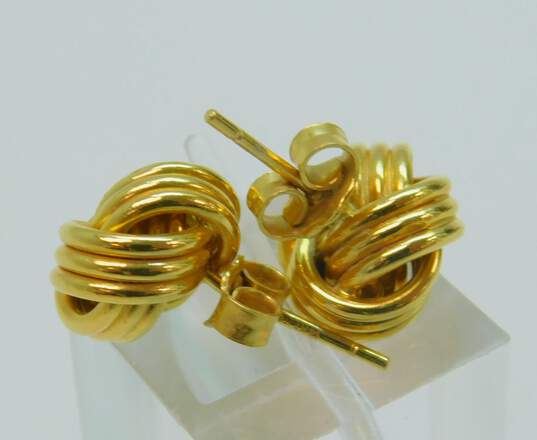 14K Yellow Gold Love Knot Stud Earrings 1.5g image number 1