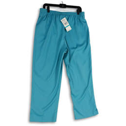 NWT Womens Blue Pleated Elastic Waist Slash Pocket Ankle Pants Size 16