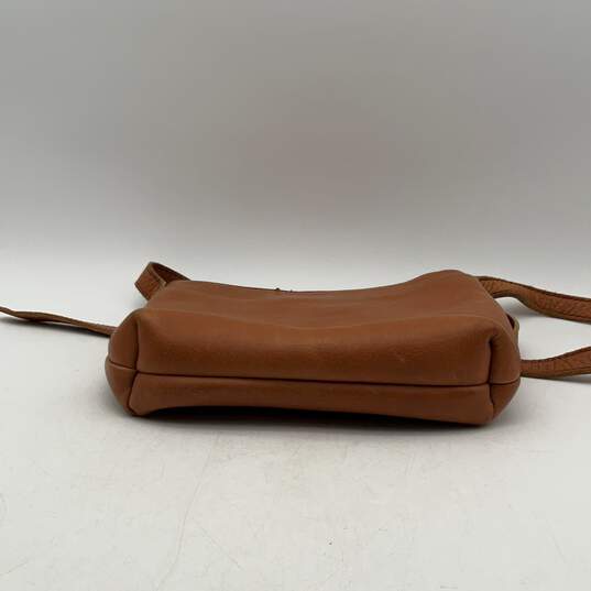 Lifetime Leather Womens Brown Adjustable Strap Zipper Crossbody Bag Purse image number 3