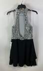 NWT B. Darlin Womens Black Silver Sparkle Sleeveless Casual Mini Dress Sz 13/14 image number 2