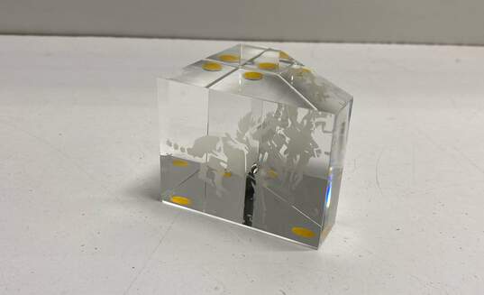 Steuben Glass Etched Crystal with Polo Players Table Top Art Glass /Paperweight image number 3