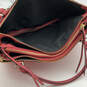 Womens Pink Leather Detachable Strap Triple Pockets Zipper Satchel Bag image number 4