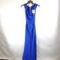 Xscape Women Blue Side Slit Maxi Dress Sz 6 NWT image number 4