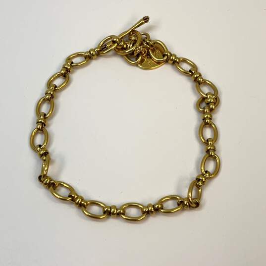 Designer Juicy Couture Gold-Tone Toggle Fashionable Link Chain Necklace image number 2