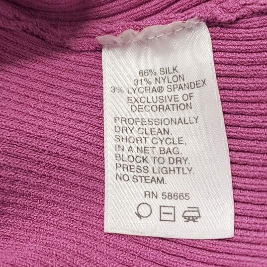 Classiques Entier Women's Purple Silk Blend Button Down Cardigan Size M image number 4