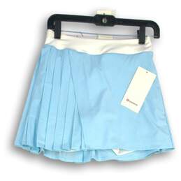 NWT Lululemon Womens Blue Asymmetrical Pleated Pull-On Tennis Skirt Size 4