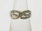 10k White Gold Diamond Accent Crossover Ring 3.6g image number 1