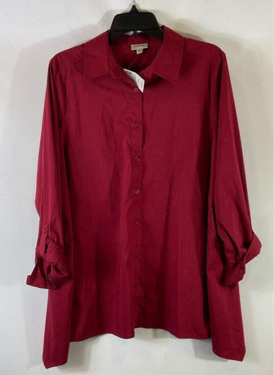 Avenue Red Button Up Top - Size 14/16 image number 1