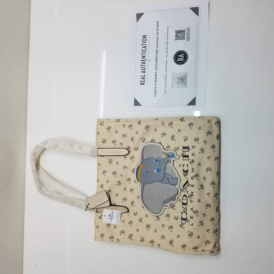 Buy the Coach x Disney 'Dumbo' Beige Large Canvas Tote Bag NWT w/ Dustbag &  COA | GoodwillFinds