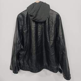 Levi's Strauss Men's Hoodie Leather Jacket Size XL alternative image