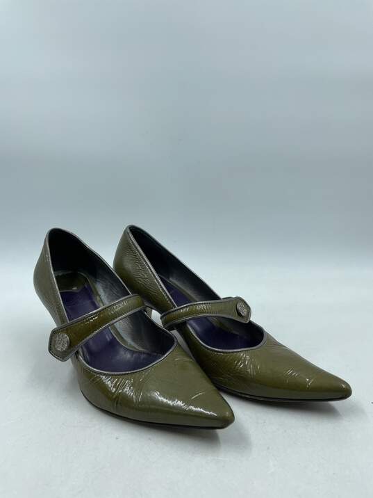 Christian Weber Green Patent Mary Jane Pumps W 7 image number 3
