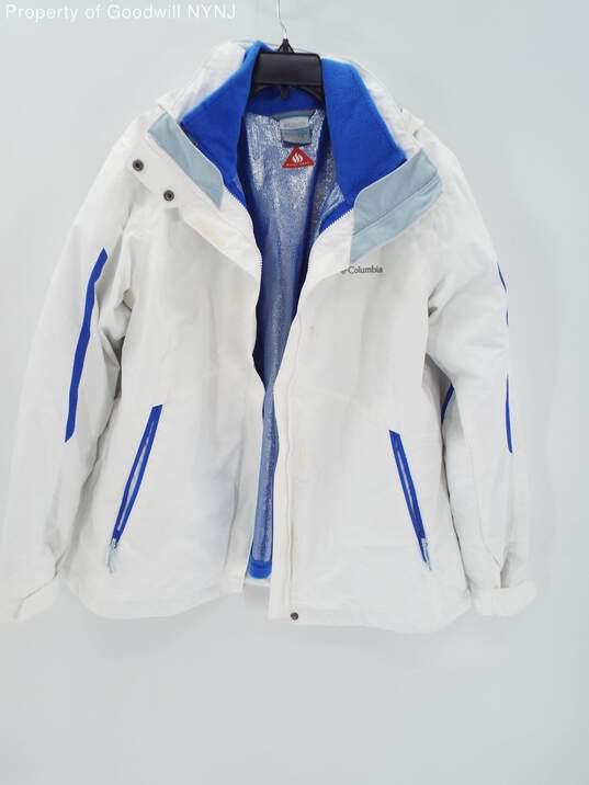 Columbia Men's White And Blue Jacket Size XL image number 1