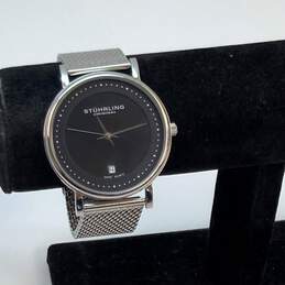 Designer Stuhrling Stainless Steel Analog Black Round Dial Quartz Wristwatch