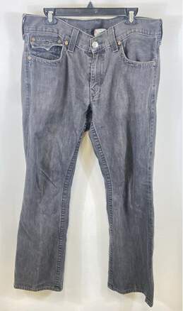 True Religion Mens Gray High Rise 5 Pockets Denim Straight Leg Jeans Size 36