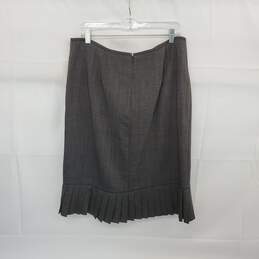 Tahari Arthur S. Levine Black & Gray Wool Pleated Lined Skirt WM Size 14W NWT