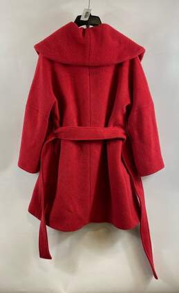 Karen Millen Womens Red Shawl Collar Long Sleeve Front Tie Trench Coat Size 8 alternative image