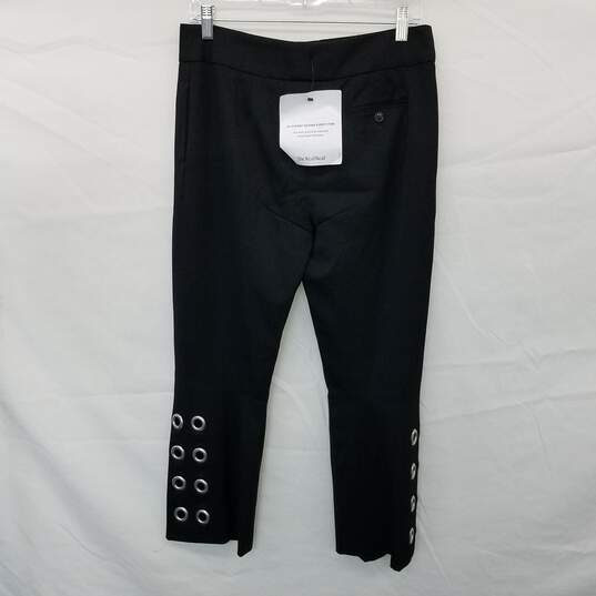 Alexander McQueen Black Wool Embellished Dress Pant Wm Size 42 AUTHENTICATED image number 2