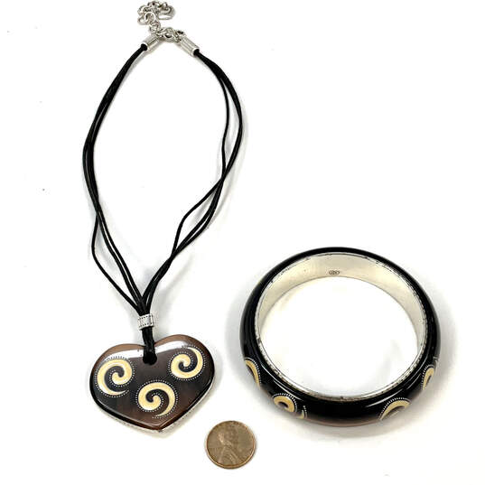 Designer Brighton Heart Shape Pendant Necklace And Bangle Bracelet With Bag image number 2
