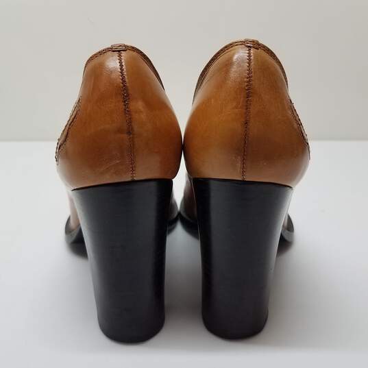 Enzo Angiolini Brown Leather Patch Stitch Western Heels Size 9.5 image number 4