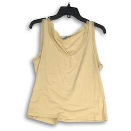 Johnny Was Womens Tan V-Neck Sleeveless Pullover Tank Top Size Large