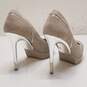 Michael Kors Gray Suede SIlver Metallic Platform Stiletto Pump Heel Shoes Size 7 M image number 4