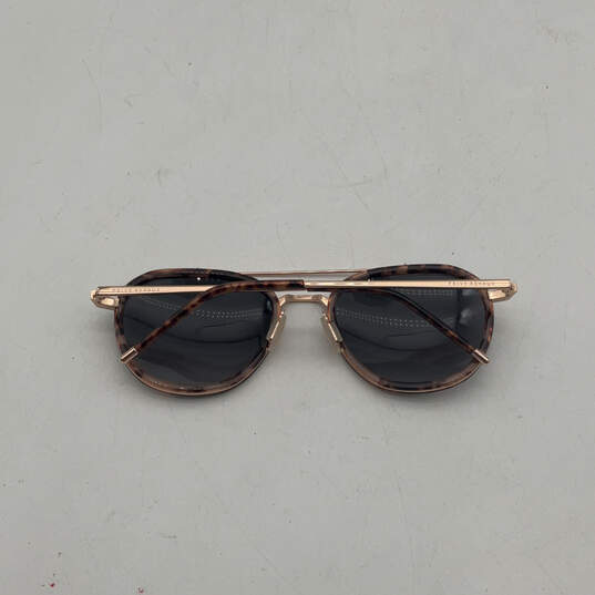 Womens Brown Gold Tortoise Frame Full Rim Adjustable Square Sunglasses image number 2