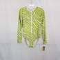 MICHAEL Michael Kors Lime Green & White Patterned Bodysuit WM Size 10 NWT image number 1