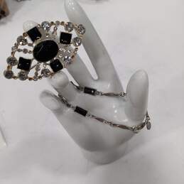 Silver Black Beaded Fashion Costume Jewelry Assorted 7pc Lot alternative image