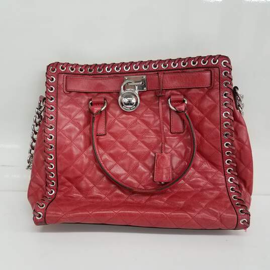 Michael Kors - Hamilton Large Leather Tote Red