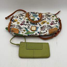 Dooney & Bourke And Coach Womens Crossbody Bag Multicolor w/ Green Wallet