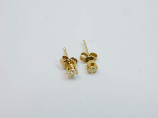 14k Yellow Gold 0.28CTTW Diamond Stud Earrings 0.6g image number 3