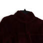 Womens Red Fleece Long Sleeve Mock Neck Snap-T Pullover Jacket Size Small image number 3