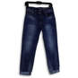 Womens Blue Denim Medium Wash Pockets Stretch Slim Cuff Ankle Jeans Size 4 image number 1