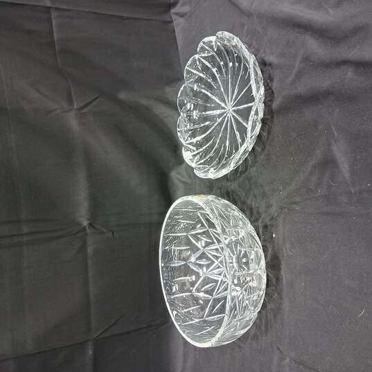 Pair of Crystal Clear Dishes image number 1